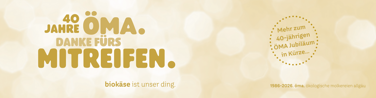 Das Bild feiert das 40-jährige Jubiläum der ÖMA und bedankt sich für die Unterstützung.